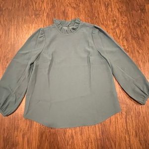 NWT J. Crew Ruffle-Neck Top in 365 Crepe